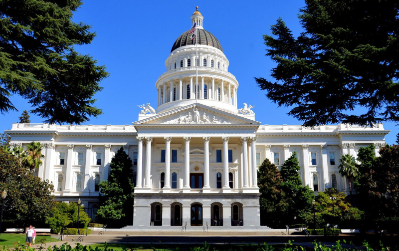 Temporary housing near the State Capitol in Sacramento, CA